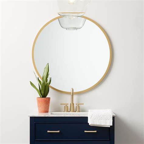 36 inch round gold mirror|36 round mirror black frame.